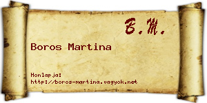 Boros Martina névjegykártya